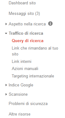 query di ricerca google webmaster tools